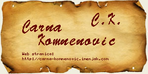 Čarna Komnenović vizit kartica